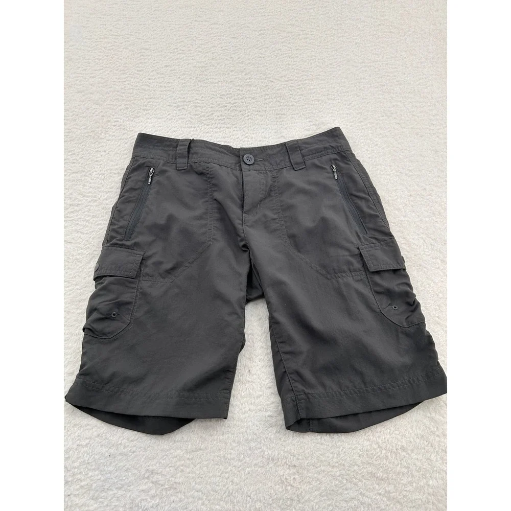 Columbia Womens Gray Nylon Cargo Hiking Shorts 6 Utility Outdoor Trail Active